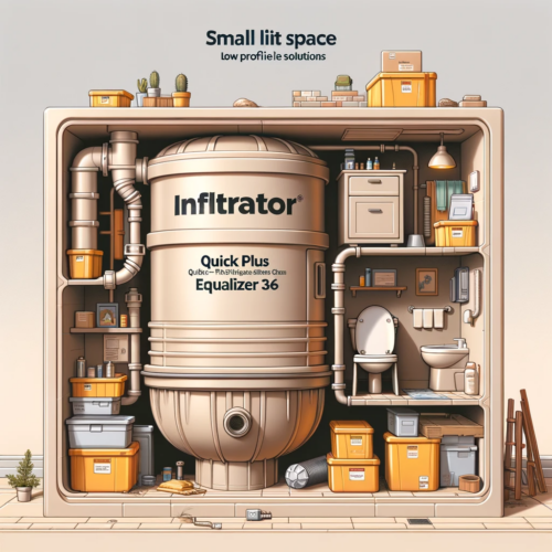 Illustration of Infiltrator Quick4 Plus Equalizer 36 Chamber for small space septic solutions.
