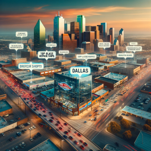 A panoramic view of Dallas showcasing top auto glass repair shops across the city.
