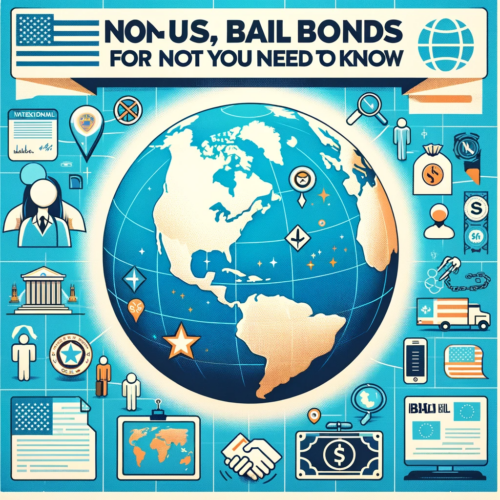An image featuring a global map with the United States and Chula Vista highlighted, accompanied by icons representing international travel, legal documents, and the bail bond process.