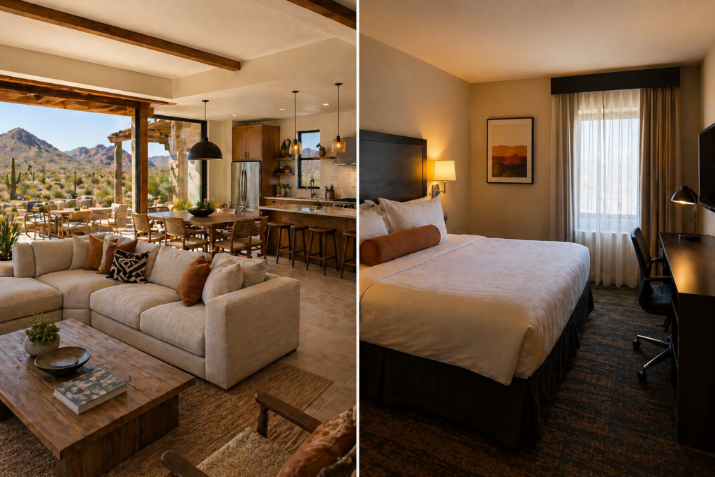 Modern living versus cozy retreat