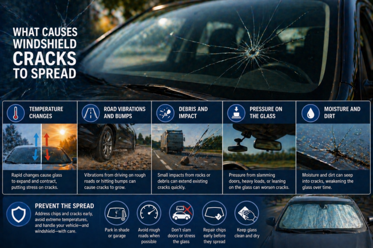 What causes windshield cracks to spread